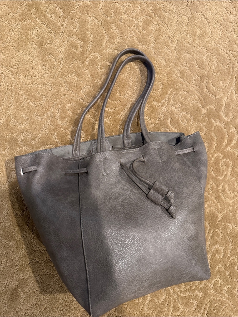 Street Level Gray Tote with Knot Accent